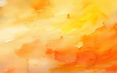 Sticker - Abstract Watercolor Background: Orange & Yellow