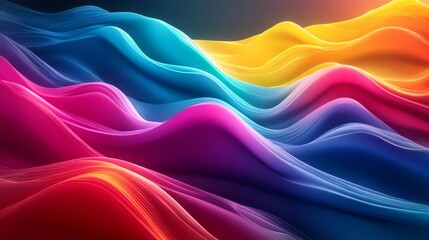 Wall Mural - 4K resolution graphic. Vivid and vibrant rainbow color abstract visual graphic pattern.