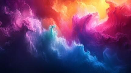 Wall Mural - 4K resolution graphic. Vivid and vibrant rainbow color abstract visual graphic pattern.
