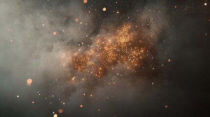 Poster - A stunning cosmic panorama showcasing a dazzling cluster of stars amidst swirling nebulous clouds in the vastness of space