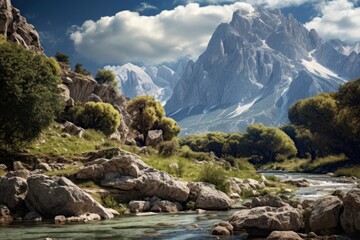 Wall Mural - Mount olympus wilderness landscape mountain.