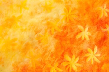 Poster - Abstract Orange Yellow Floral Felt Texture