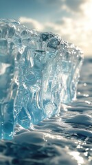 Sticker - Iceberg in the Ocean: A Close-Up View of Frozen Water