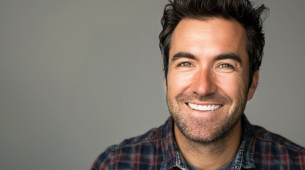 Close-up smiling american man with natural expression portrait