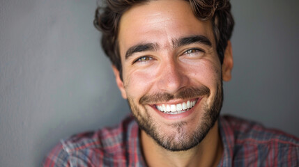 Close-up smiling american man with natural expression portrait