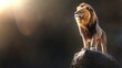 © Sarinrata - Majestic Lion on Rock in Photorealistic Style