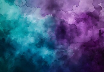 Sticker - Abstract Watercolor Background - Teal Purple