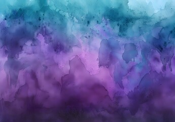 Sticker - Abstract Watercolor Background - Purple Teal Soft Faded