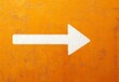 © Eva13186707 - Minimalist White Arrow on Orange Background