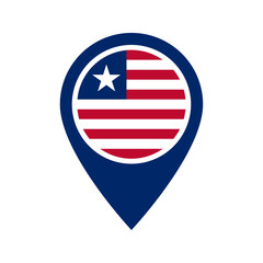 Wall Mural - Liberia flag location icon