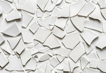 Poster - Abstract Pattern of White Broken Tiles