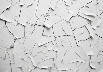 Poster - Cracked White Paint Wall Texture Background