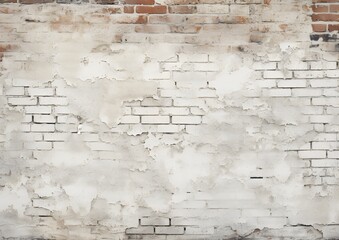 Poster - Distressed White Brick Wall Texture Background