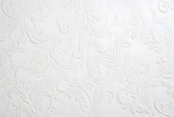 Sticker - Elegant White Damask Floral Pattern Background