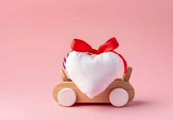 Wall Mural - Valentine's Day Heart Pillow on Toy Car