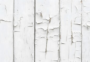 Poster - White Cracked Paint Wood Wall Texture