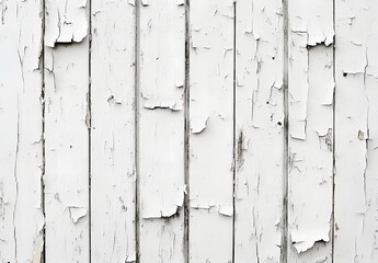 Canvas Print - White Wooden Wall With Peeling Paint Texture