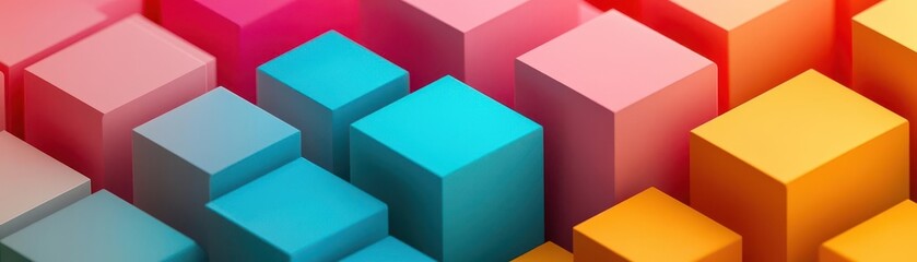 Leinwandbilder - Gradient pattern background, geometric shapes blending, 3D illustration