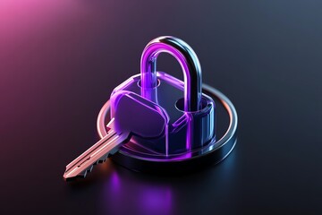 Aufkleber - Minimalist digital key and lock icon, symbolizing encryption and privacy in anonymous communication