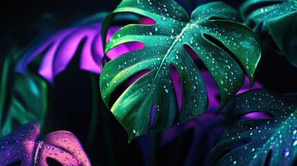 Neon Green Tropical Leaves