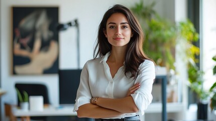 Sticker - Confident Professional in Modern Office Setting