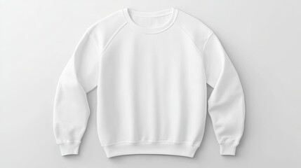 the soft, plain white crew-neck sweatshirt is thoughtfully arranged on a grey background, enhanced b