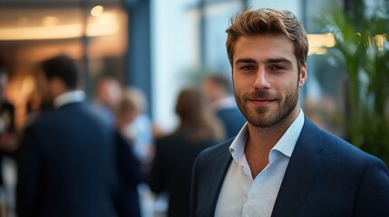 Sticker - Professional Male Portrait at Networking Event