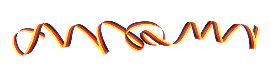 Wall Mural - Ribbon in colors of German flag isolated on white