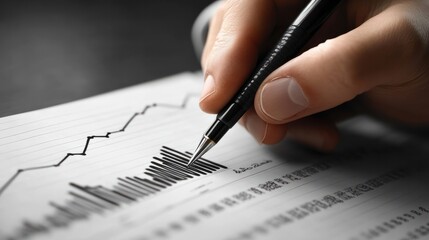 Poster - business person drawing a graph