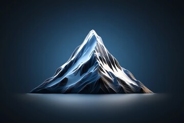 Leinwandbilder - Simple mountain silhouette, with abstract lines depicting rugged peaks and a distant valley in a minimalist style