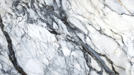 Poster - Elegant white marble surface with striking gray and black veining for design inspiration in modern interiors