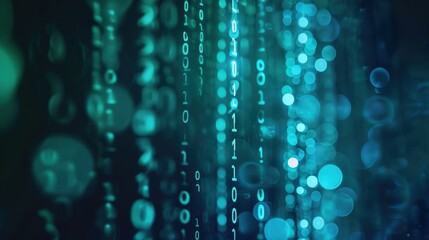 Abstract Digital Background Binary Code Algorithms Running, Data Visualization