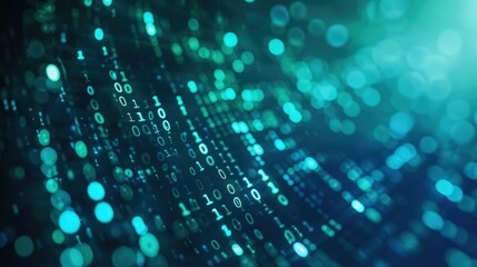 Abstract Digital Background Binary Code Algorithms Running, Data Visualization