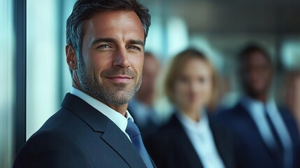 Poster - Confident Businessman in Modern Office Setting