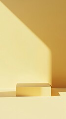 Poster - Abstract yellow minimalistic geometric shapes in sunlight, modern art concept