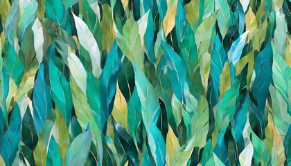 Wall Mural - Vibrant Tropical Leaves Creating a Lush and Inviting Green Tapestry