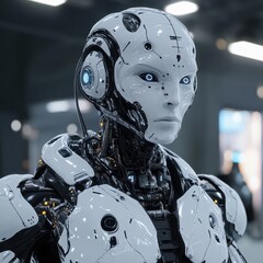 Poster - Humanoid, cyber, AI, cyborg and alien.AI generated.