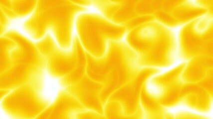 Aufkleber - Abstract Bright Liquid Background: Flowing Yellow and Orange Plasma Loop Texture with Smooth Gradients - Fractal Flow: Vivid Abstract Light