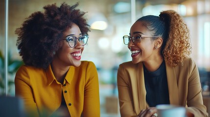 Wall Mural - Smiling Friends in Casual Coffee Shop Setting