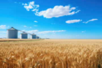 Poster - Blurred agriculture wheat farm backdrop, natural light