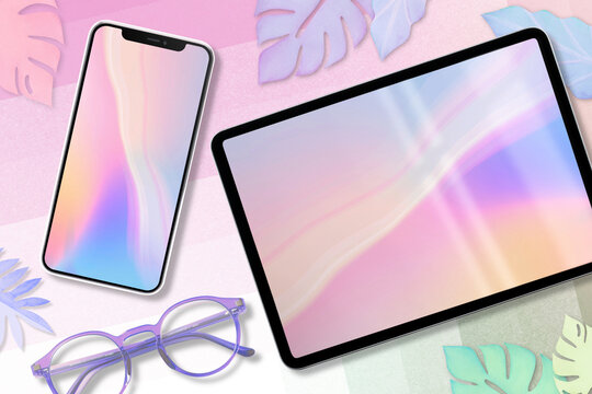 Blank smartphone and tablet screens