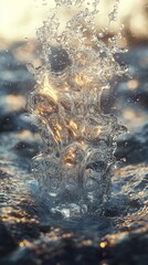 Sticker - Water Splash: A Close-Up View of Nature's Beauty