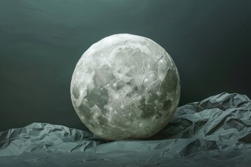 Wall Mural - Moon in style of crumpled astronomy outdoors nature.