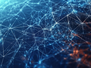 Poster - Abstract blue background with network connection