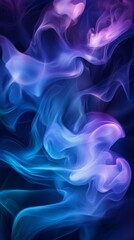 Poster - Blue and purple smoke forming abstract shapes on black background