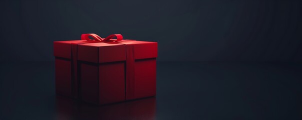 A vibrant red gift box against a dark background, symbolizing celebration, surprise, and the joy of giving.