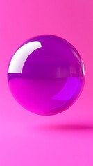 Poster - Pink and purple transparent sphere on pink background, abstract design concept