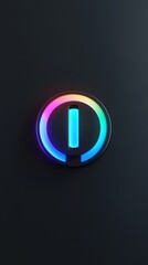 Poster - Futuristic power button glowing with rgb light on dark background