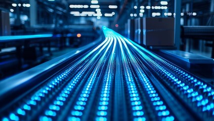 Advanced conveyor systems and blue light tracking for warehouse logistics