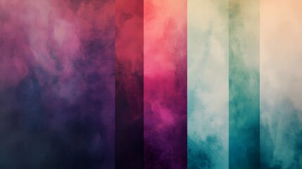 Poster - Captivating abstract color gradient and organic textural digital painting with modernist color field influence set in an atmospheric studio environment